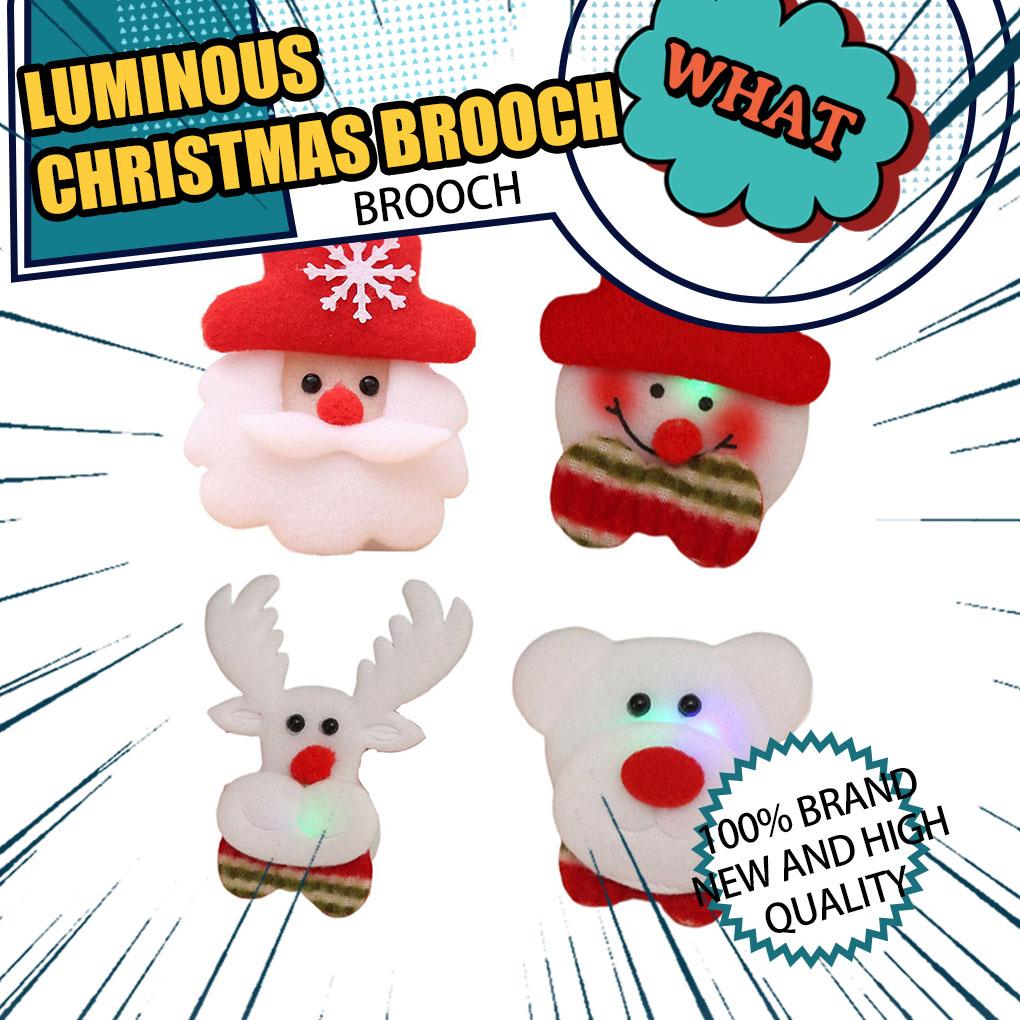 Рождественская светящаяся брошь на батарейках Рождественская нагрудная булавка Украшение для вечеринки Праздничная атмосфера Нового года Декор для одежды