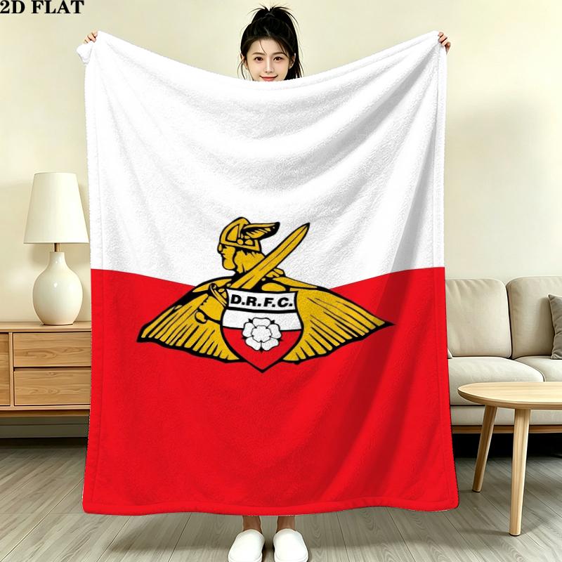 Doncaster Rovers FC Print Flannel Blanket, High quality Comfortable for All Seasons, Home Decor, Warmth and Comfort, Perfect for Christmas Gifts