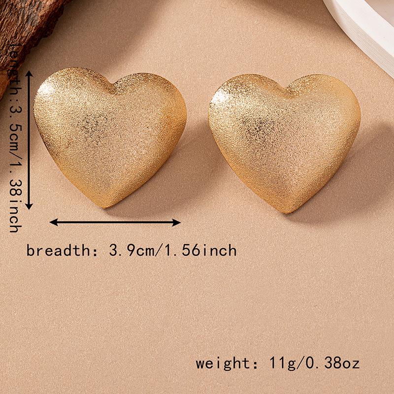 2024 Trendy Heart-Shaped Frosted Stud Earrings for Everyday and Party Wear