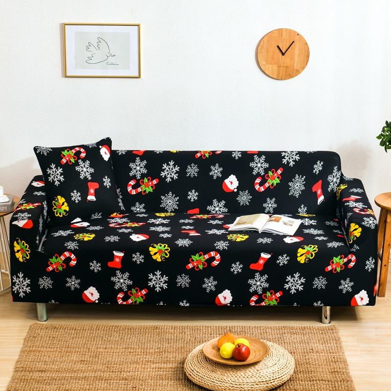 Рождественские эластичные чехлы для дивана для гостиной Funda Sofa Чехол для дивана Защитник для кресла Универсальные накидки на диван Рождественский домашний декор