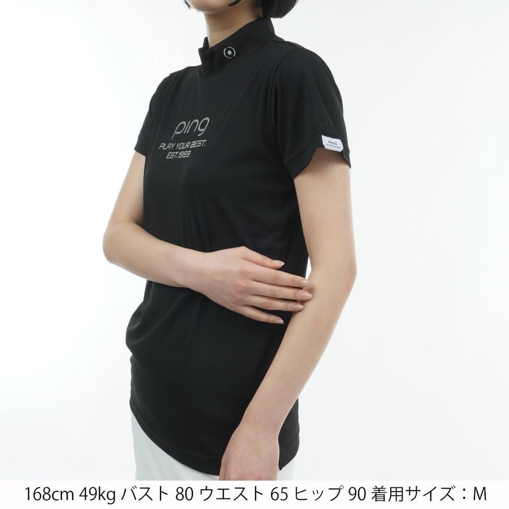 Женская футболка с коротким рукавом и высоким воротом PING Apparel (Сарай Тех: Легкий и быстросохнущий) / Гольф / 622-4167304 010_Черный, Размер S