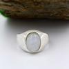 Solid 925 Sterling Silver Moonstone Ring, Gemstone Ring, Mens Ring, Birthstone Ring, Silver Jewelry, Gift For Him