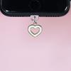 Заглушка от пыли для мобильного телефона, черная, белая, в форме сердца, для пары, кулон для мобильного телефона iPhone, аксессуары для порта Samsung Type-C