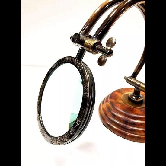 Antique Adjustable Magnifying Glass Vintage Nautical Table Decor Reading Magnifier