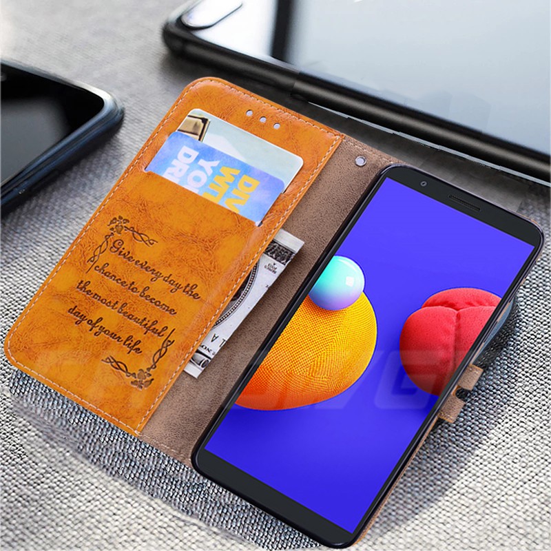 Чехол для Samsung Galaxy A01 Core, кожаный кошелек, мягкая силиконовая задняя крышка для Samsung A01 A 01 A01Core SM-A013F, чехлы для телефонов с откидной подставкой и чехлом