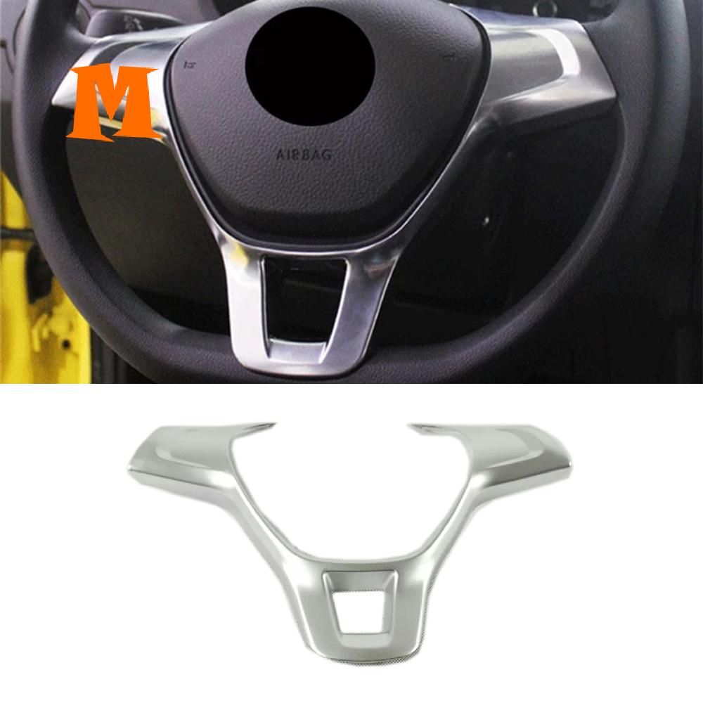 Carbon Silver Car Steering Wheel Switch Panel Decoration Frame For VW Volkswagen E-UP E Up FOX 2016 - Interior