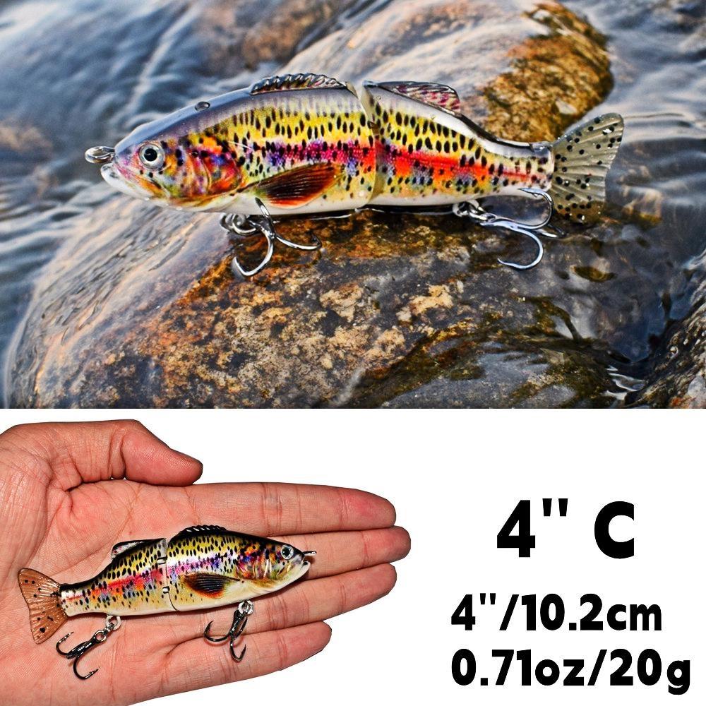 Рыболовные приманки, 2 шарнирные приманки для плавания, воблер, Реалистичная рыба, жесткая приманка, рыболовный крючок, приманки для форели, окуня, окуня, мускуса, 4 дюйма, 7,8 дюйма
