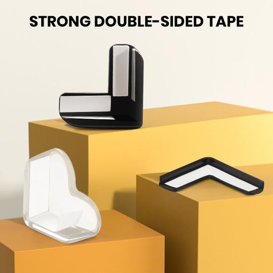 4Pcs Furniture Corner Protector Anti-collision Baby Proof Soft PVC Self-adhesive Table Sharp Edges Corner Guard Protective Cover Kit