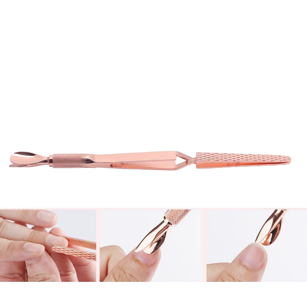 Nail Shaping Nail Glue Removal Clamp Stainless Steel Clip Nail Art Tool (Rose Gold)