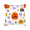 Halloween Cushion Cover Cartoon Black Cat Ghost Happy Pumpkin Printed Pillow Cover Home Decor Square 18x18 Inches Pillowcases