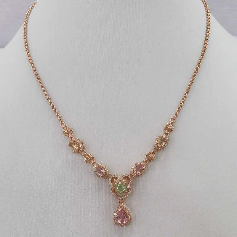 Sace Gems Ожерелья-подвески из стерлингового серебра 925 пробы с натуральным турмалином диаметром 3 мм для женщин, сверкающие ювелирные изделия, рождественский подарок