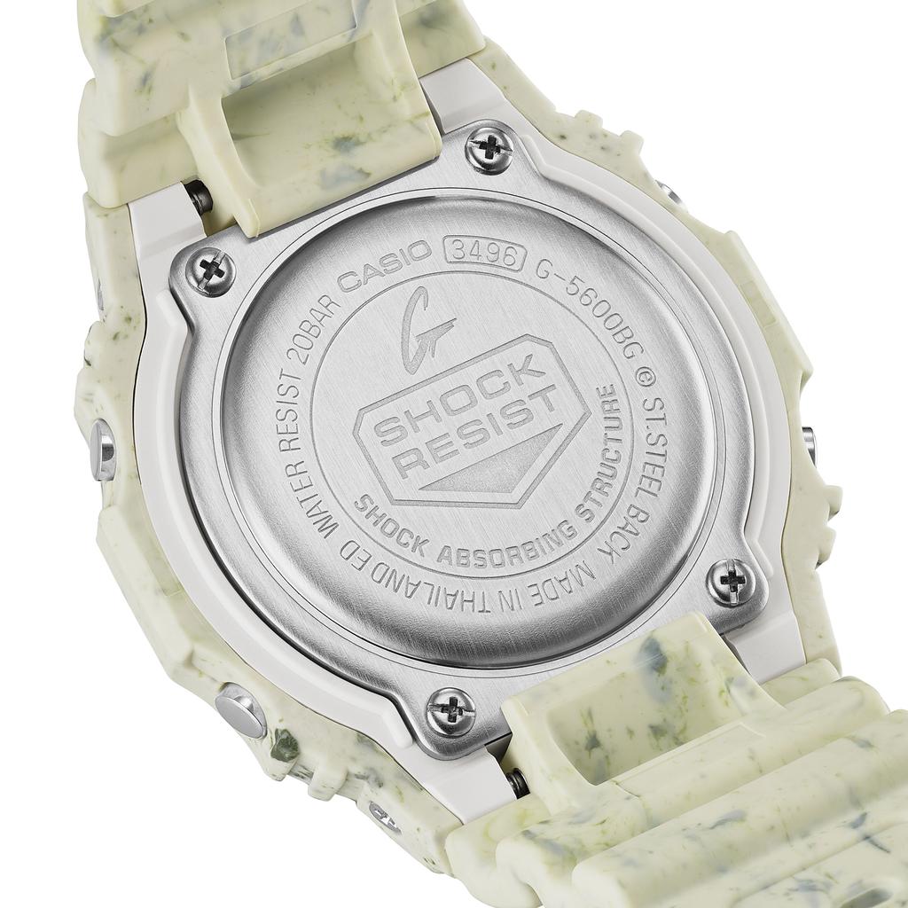Casio Мужские кварцевые часы G-SHOCK с resin-корпусом, водозащитой 200 м, ударопрочностью, будильником G-5600BG-5