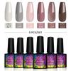 Набор гель-лаков PHOENIXY 8 мл, 4/6 шт., полуперманентные гибридные лаки с УФ-замачиванием для маникюра, базовое верхнее покрытие