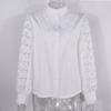 Spring and Autumn Fashion Lace Long Sleeve Hollow Women's Blouses & Shirts