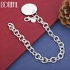 925 Sterling Silver Round Pendant Bracelet Wedding Jewelry