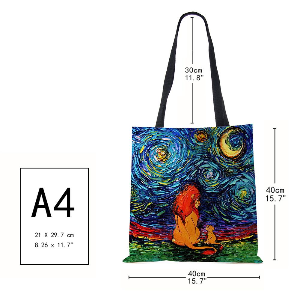 Звездное небо Животное Собака Принт Сумка-тоут Сумка через плечо Женская Большая Повседневная Сумка для покупок Дамская Ручная сумка для покупок На открытом воздухе CLE