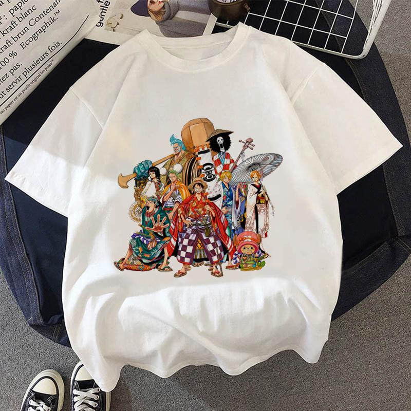 Японский Аниме One Piece Футболка с Луффи Чоппер Периферийная Одежда Мужская Мультяшная Футболка Мода Харадзюку Ульззан Мода Унисекс Топ