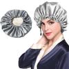 Care Adjustable Springy Double Layer Night Hair Cap Shower Cap Sleep Bonnet Reversible Satin Bonnet