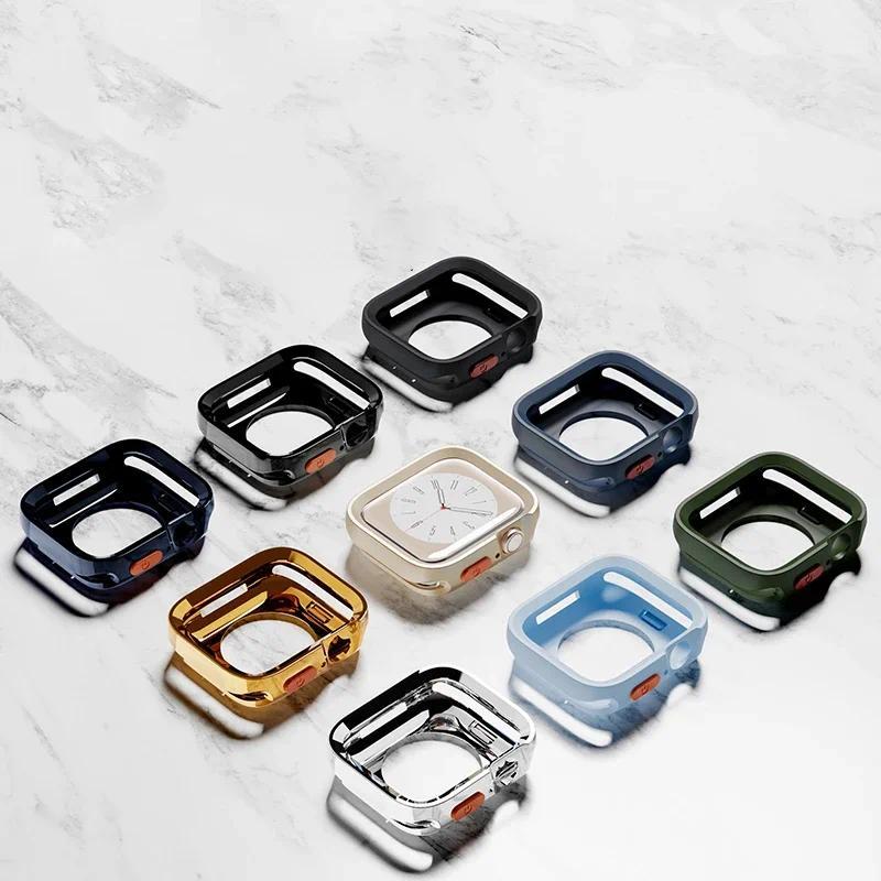 Чехол для Apple Watch Case 49мм 44мм 40мм 45мм 41мм Защита от падений Мягкий ТПУ Чехол iWatch Ultra 2 SE 9 8 7 6 5 4 Аксессуары