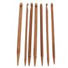 7pcs Bamboo Crochet Hooks Ergonomic Handle Hand Polishing Treatment Bamboo Knitting Needles Set for