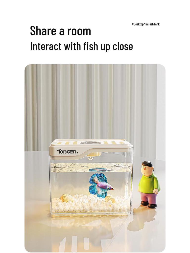 Mini Transparent Desktop Aquarium for Goldfish - Eco-Friendly Home Decor Fish Tank