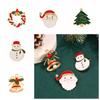 Snow Man Santa Claus Enamel Pins Bell Dripping Oil Lapel Pin Personality Christmas Brooch Girls