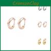 Elegant Hoop Alloy Earrings Minimalist Geometric Circular Gold Silver Gold Rose
