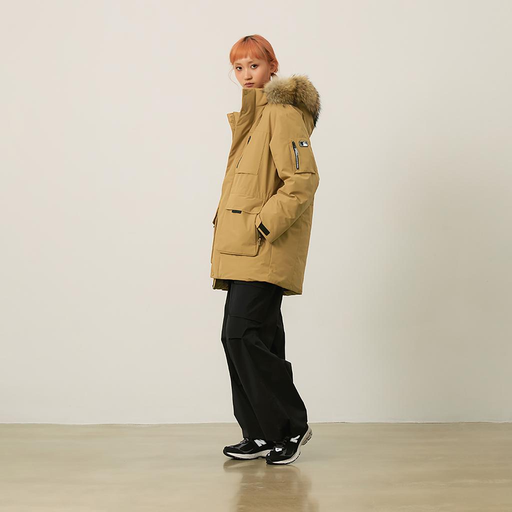 Новый пуховик MLB Boston Red Sox Basic Collection FW24 Унисекс Верблюжий 3ADJB1346-43CAS