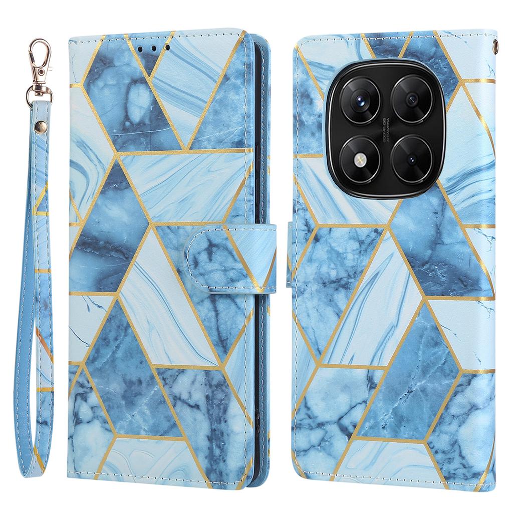 Leather Case for Xiaomi Redmi Note 14 Pro 5G/14 Pro+ 5G/Poco X7 5G Lacquered Marble Pattern Phone Cover