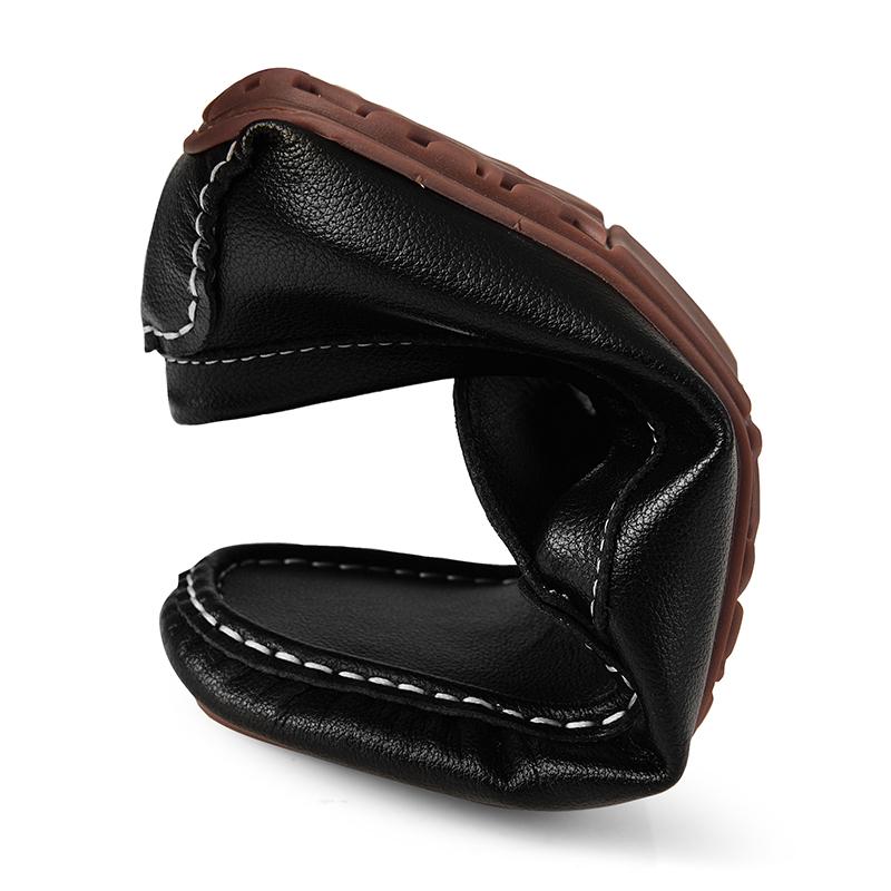 Мужские повседневные кожаные мокасины Мужская обувь на плоской подошве Мокасины Деловая минималистская обувь для мужчин Черные туфли без застежек для вождения Отдых Прогулки