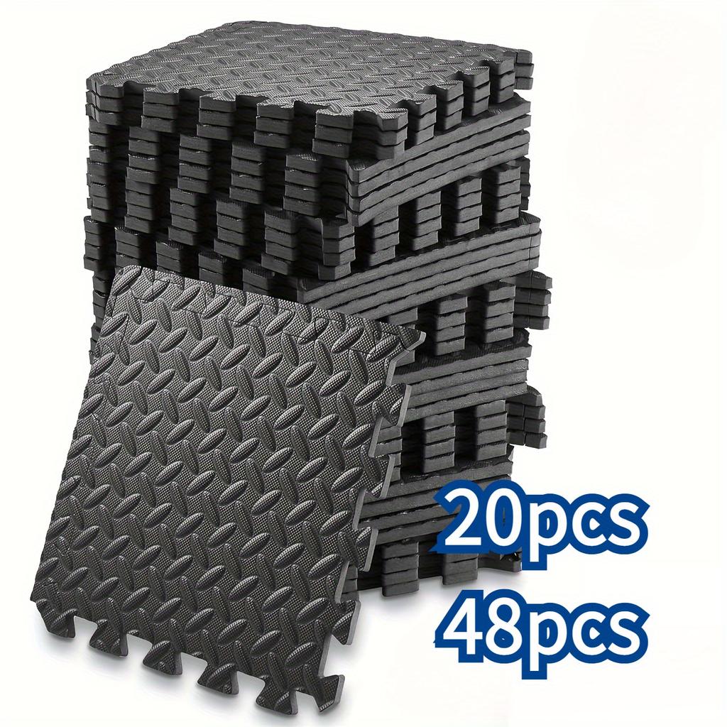 20/48pcs EVA Foam Mat, Non-Slip Interlocking Exercise Mats for Home Gym, Yoga, and Pilates – Locking Edge Design, Shock Absorption, Fitness Floor Pads