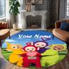 Customizable T-Teletubbies2 Round Non-Slip Carpet - Ideal for Garden, Picnic, Office, Perfect for Decoration, Suitable For All Seasons