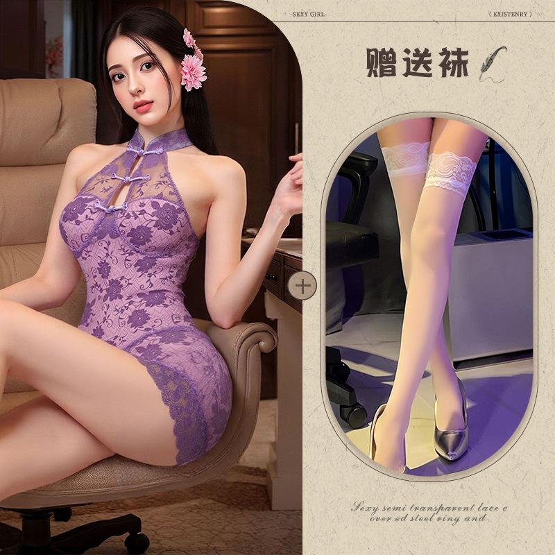 Yetingxiang новый китайский воротник-застежка кружевное ципао прозрачная соблазнительная юбка-карандаш сексуальное нижнее белье