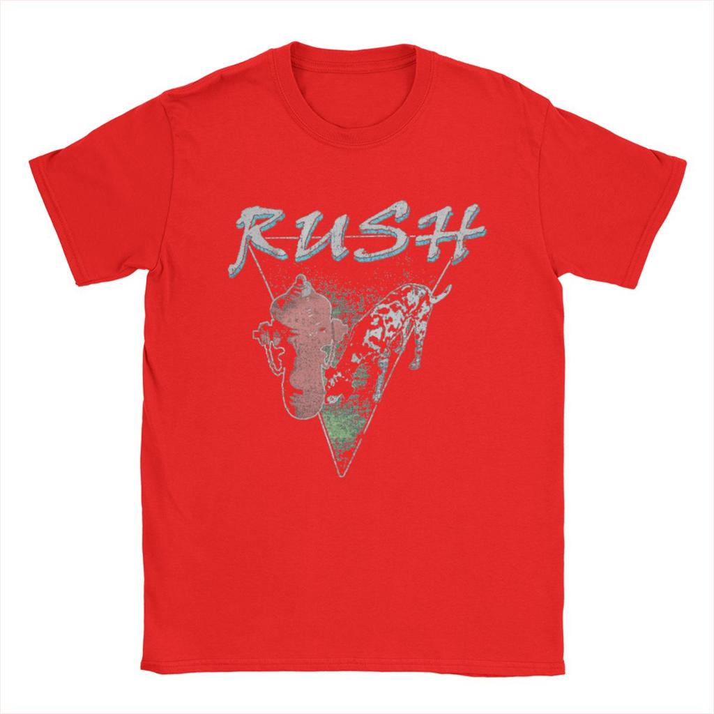 Men's Band Rush T Shirt Pure Cotton Tops Humorous Short Sleeve O Neck Tees Original T-Shirt