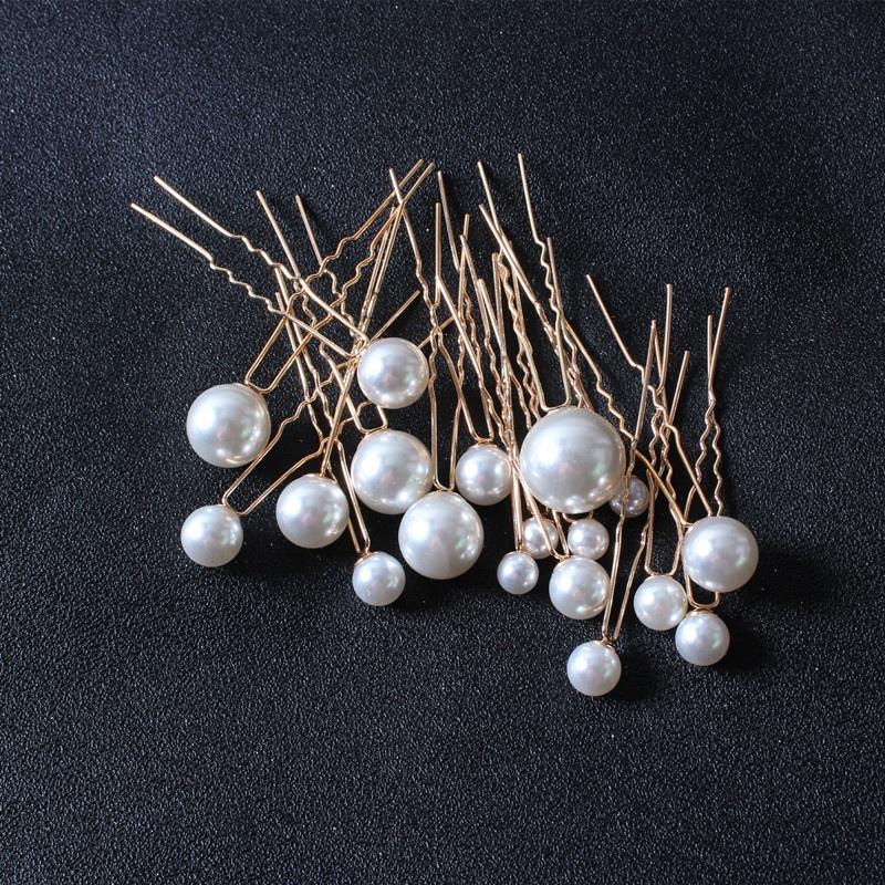 18 шт./пакет, свадебная тиара, диск для волос, элегантная жемчужная вилка для волос невесты, U-образная шпилька для волос, расческа из бисера ха