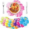 8Pcs Hawaiian Hibiscus Flower Shape Paper Placemat Summer Kids Birthday Party Dining Table Decoration Supplies Wedding Tablemat