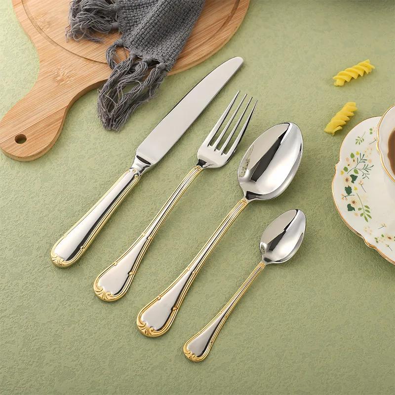 304 Пномпень отель цельнокованый нож для стейка скандинавский стиль нержавеющая сталь коммерческий свадебный костюм вилка и ложка набор столовых приборов