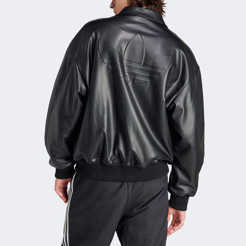 Мужская кожаная куртка Adidas Originals с принтом логотипа в стиле