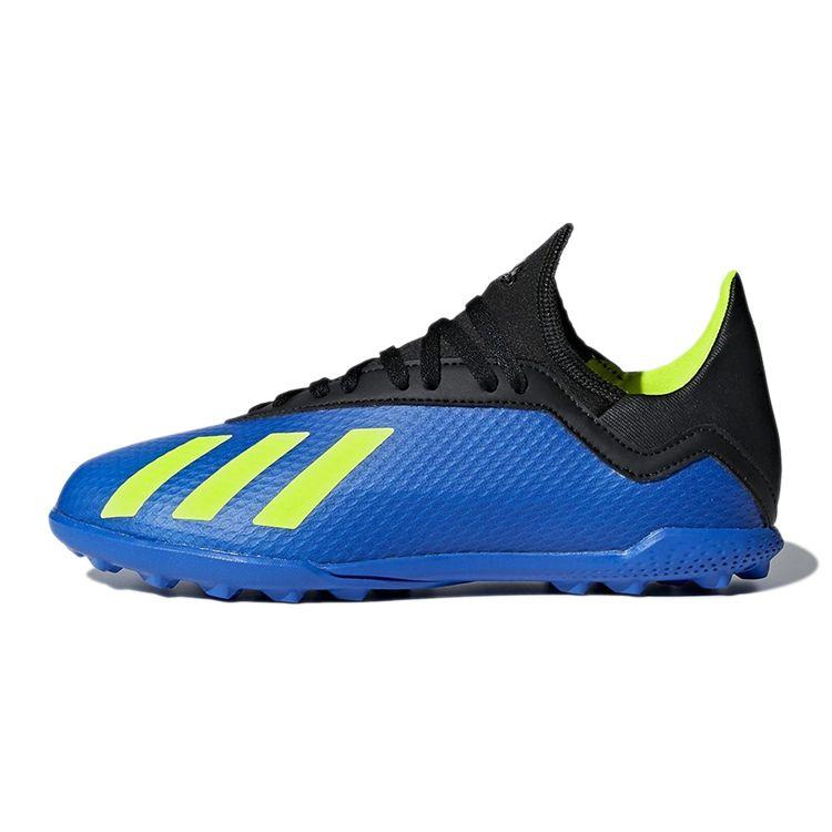 Adidas X Tango 18.3 Tf J Non-Slip Durable Low-Top Soccer Shoes Kids Sneakers Blue Yellow Black DB2422