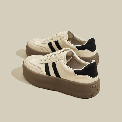 Кроссовки платформа повседневные кеды женские 2025 весна новые кожаные универсальные с увеличением роста мягкая подошва немецкие тренировочные кроссовки женские