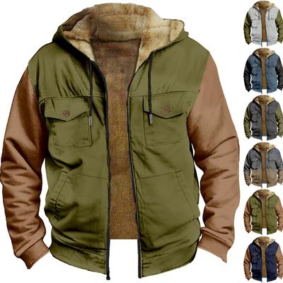 Мужская утолщенная куртка на пуговицах с двойным карманом и карманной вставкой, хлопковая куртка