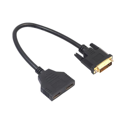 Двойной HDMI-совместимый гнездовой адаптер 24+1 штекер к кабелю DVI Двунаправленный провод-конвертер