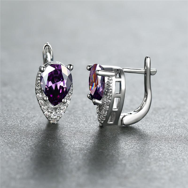 2022 New Geometric Teardrop Cut Green Stone Earrings Temperament Long Drop Trendy Female Earrings