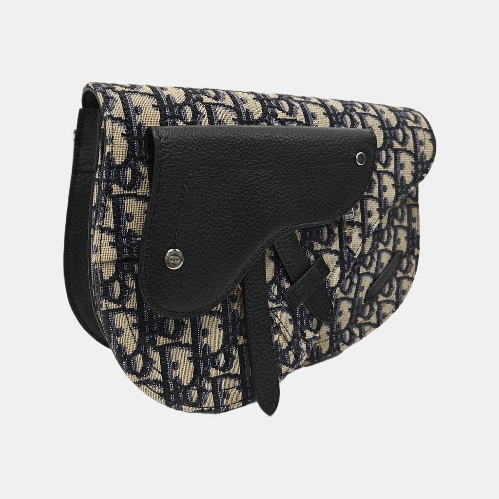 [Pre-Owned] Saddle Monogram Embroidered Leather Saddle Bag - Excellent #15AX3MA
