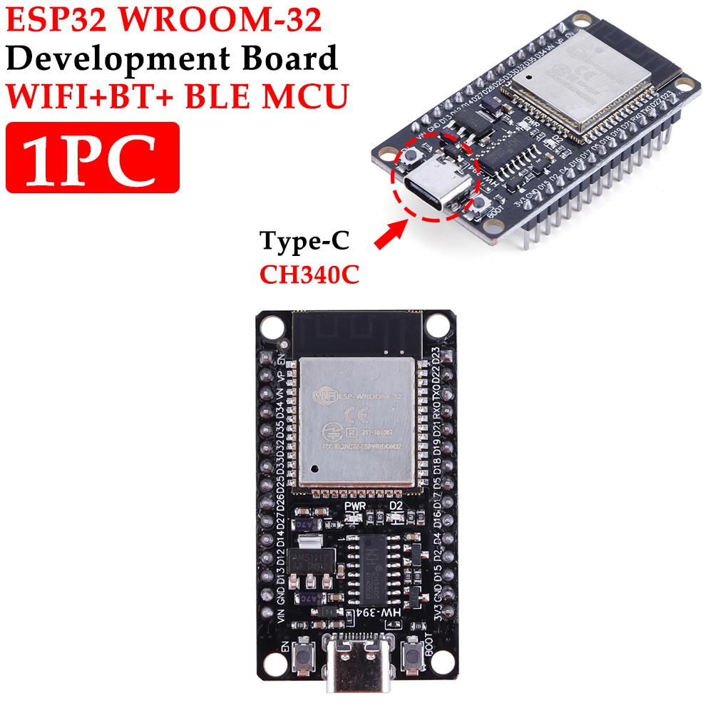Плата разработки ESP32 WROOM-32 USB CP2102/ TYPE-C CH340C WiFi+Bluetooth Сверхнизкое энергопотребление Двухъядерный беспроводной модуль