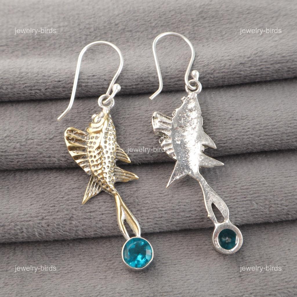 Throat Chakra Apatite Gemstone 925 Silver Hook Wedding Gift Drop Dangle Earrings EE-148-13