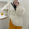 Women Knitted Cardigans Sweater Fashion Autumn Long Sleeve Loose Coat Casual Button Thick V Neck Solid Female Tops