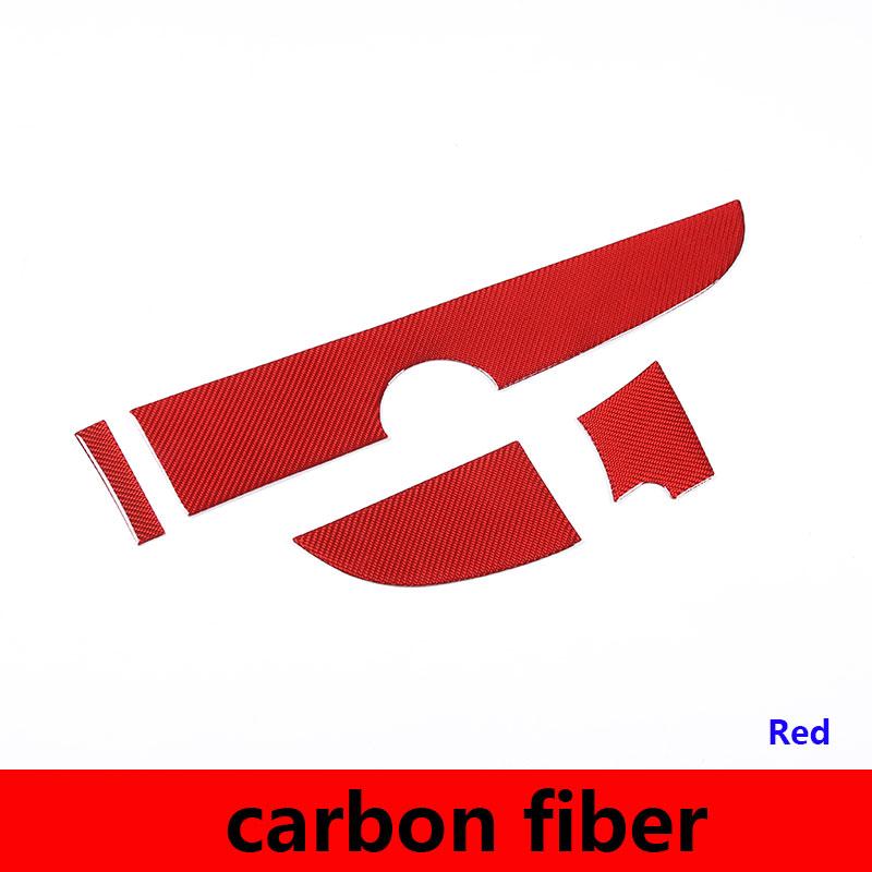 For Fiat 500 2011- Real Carbon Fiber Car Car Central Control Panel Trim Cover Sticker Car Accessories