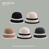Breathable Knitted Bucket Hat Temperament Sun Protection Cap Visor Cap Sunshade Basin Cap  Women