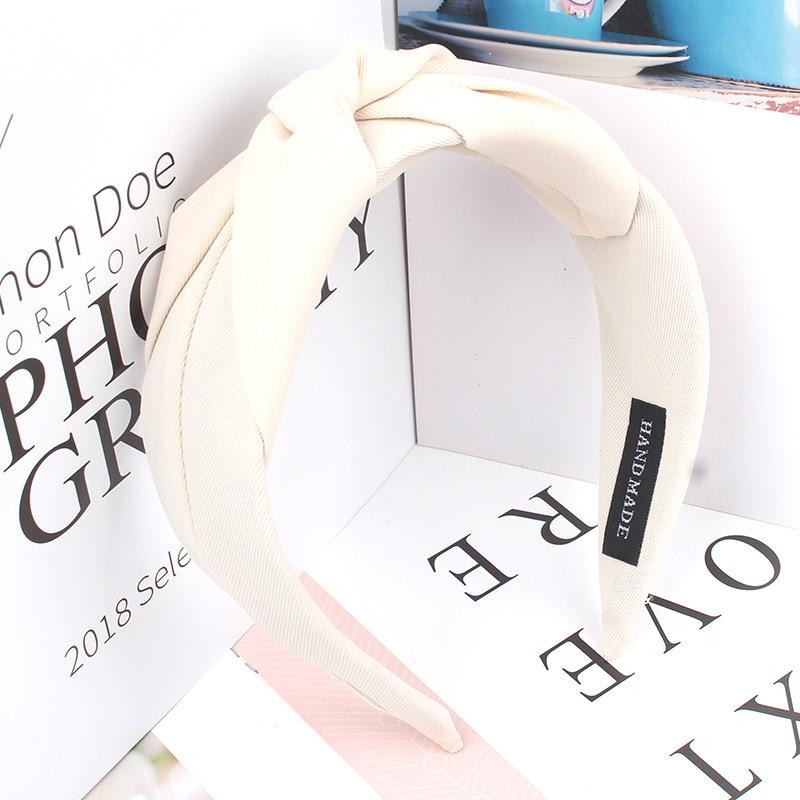 Новые модные завязанные повязки на голову для женщин, однотонные тканевые повязки для волос для девочек, широкая повязка для волос, мягкий обруч для волос, аксессуары для волос